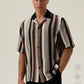 Manfinity AthPrep Men's Loose Striped Short Sleeve Shirt,Back To School,Back To School