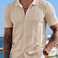 Solid Color Men's Short Sleeve Knitted Top