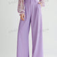 Solid Zipper Fly Wide Leg Pants