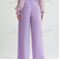 Solid Zipper Fly Wide Leg Pants