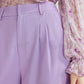 Solid Zipper Fly Wide Leg Pants