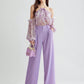 Solid Zipper Fly Wide Leg Pants