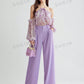 Solid Zipper Fly Wide Leg Pants