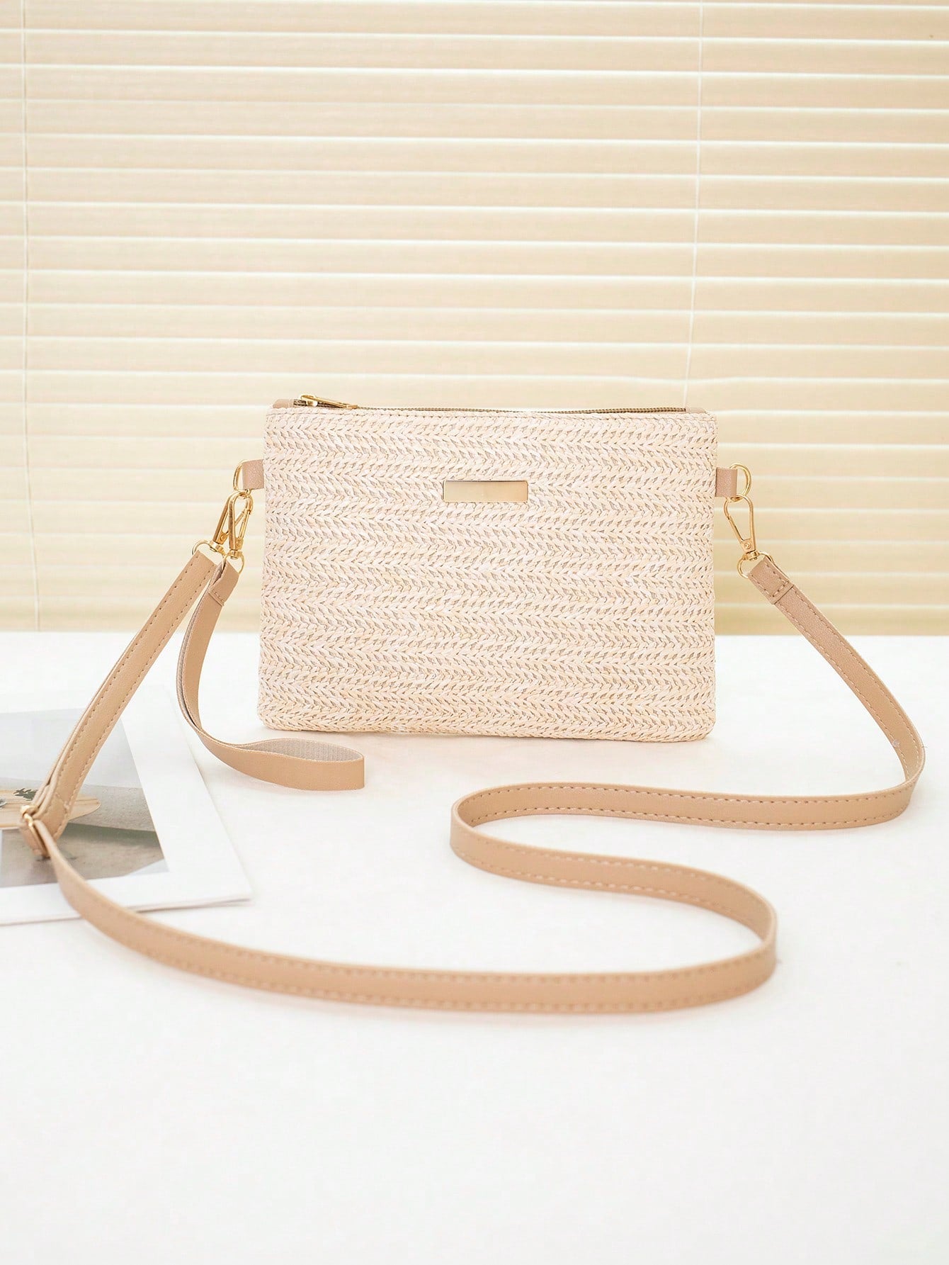 New Spring/Summer Straw Woven Trendy Women's Bag, Wholesale All-Match Crossbody Shoulder Bag, Sweet Small Square Bag