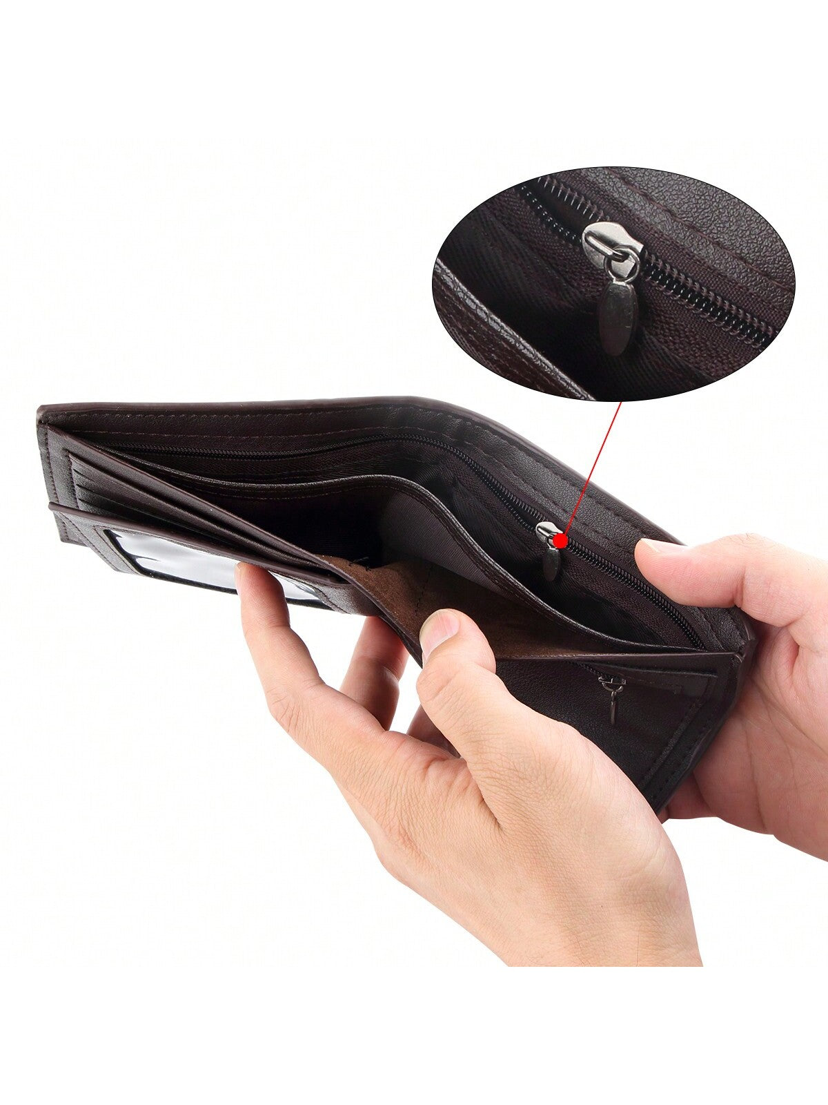 New Fashion Men's Wallet Large Capacity Coin Wallet Multi-Slot Card Bag With Zipper Coin Bag Money Clip Thanksgiving Birthday Gift