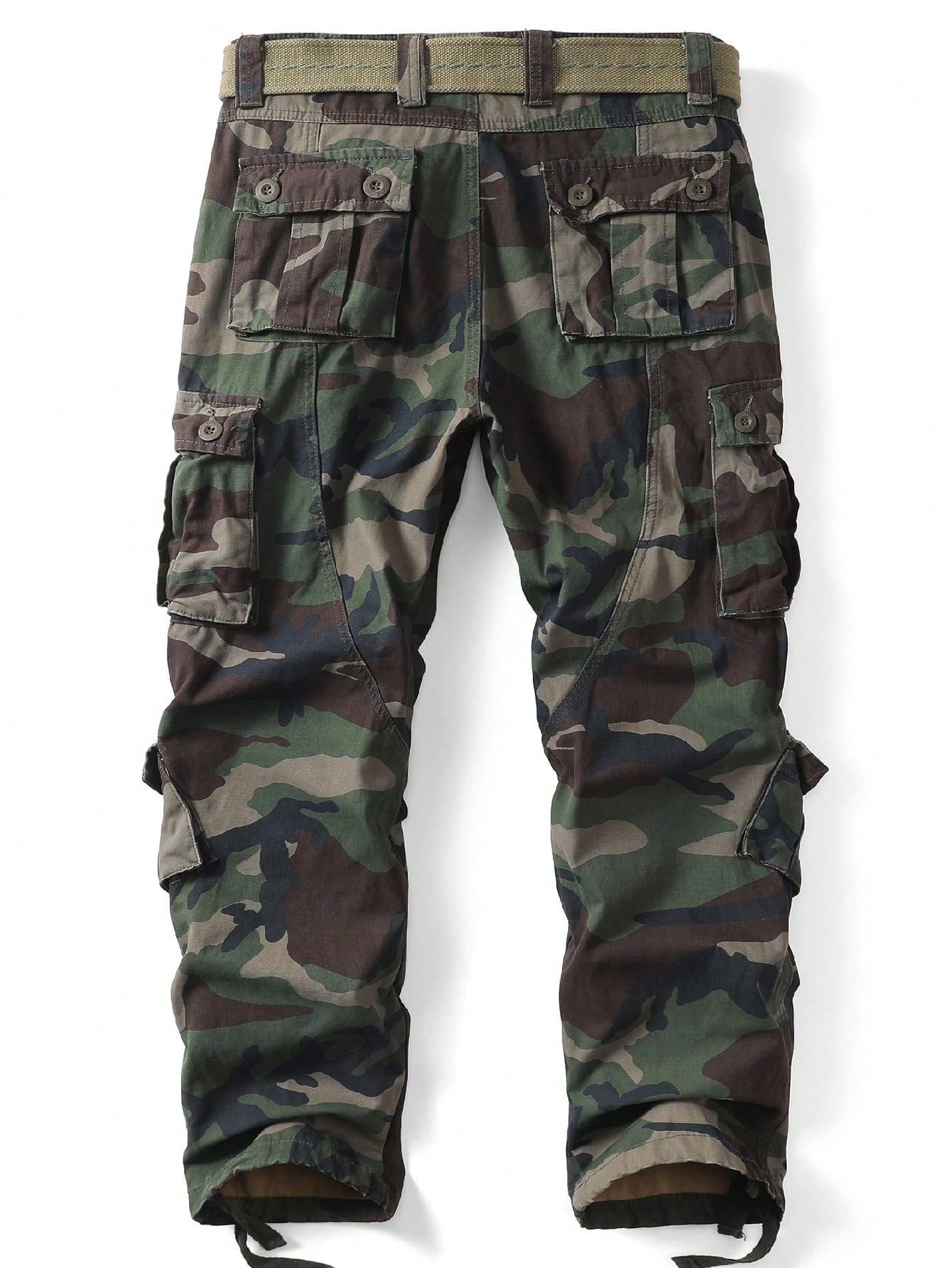 AKARMY Men's Casual Cargo Pants Military Army Camo Pants Combat Work Pants With 8 Pockets(No Belt)