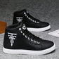 Men's High-Top Lace-Up Skate Shoes, Breathable Fashionable And Comfortable Footwear