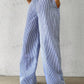 EZwear Navy Striped Print Knot Front Woven Women's Pants