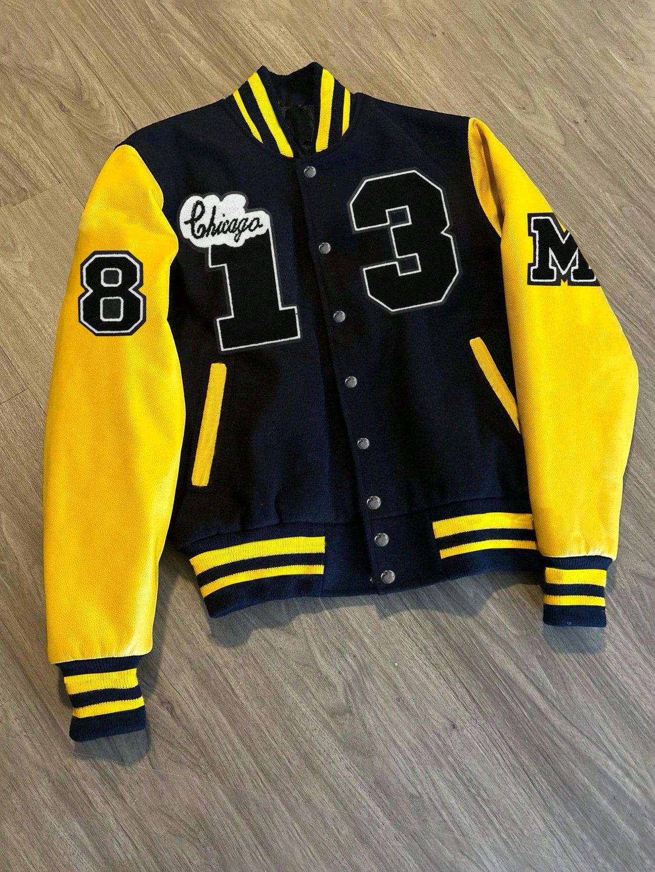 Manfinity Sporsity Men's Letter Printed Button Up Baseball Jacket