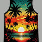 Manfinity RSRT Men Tropical Print Tank Top For Summer