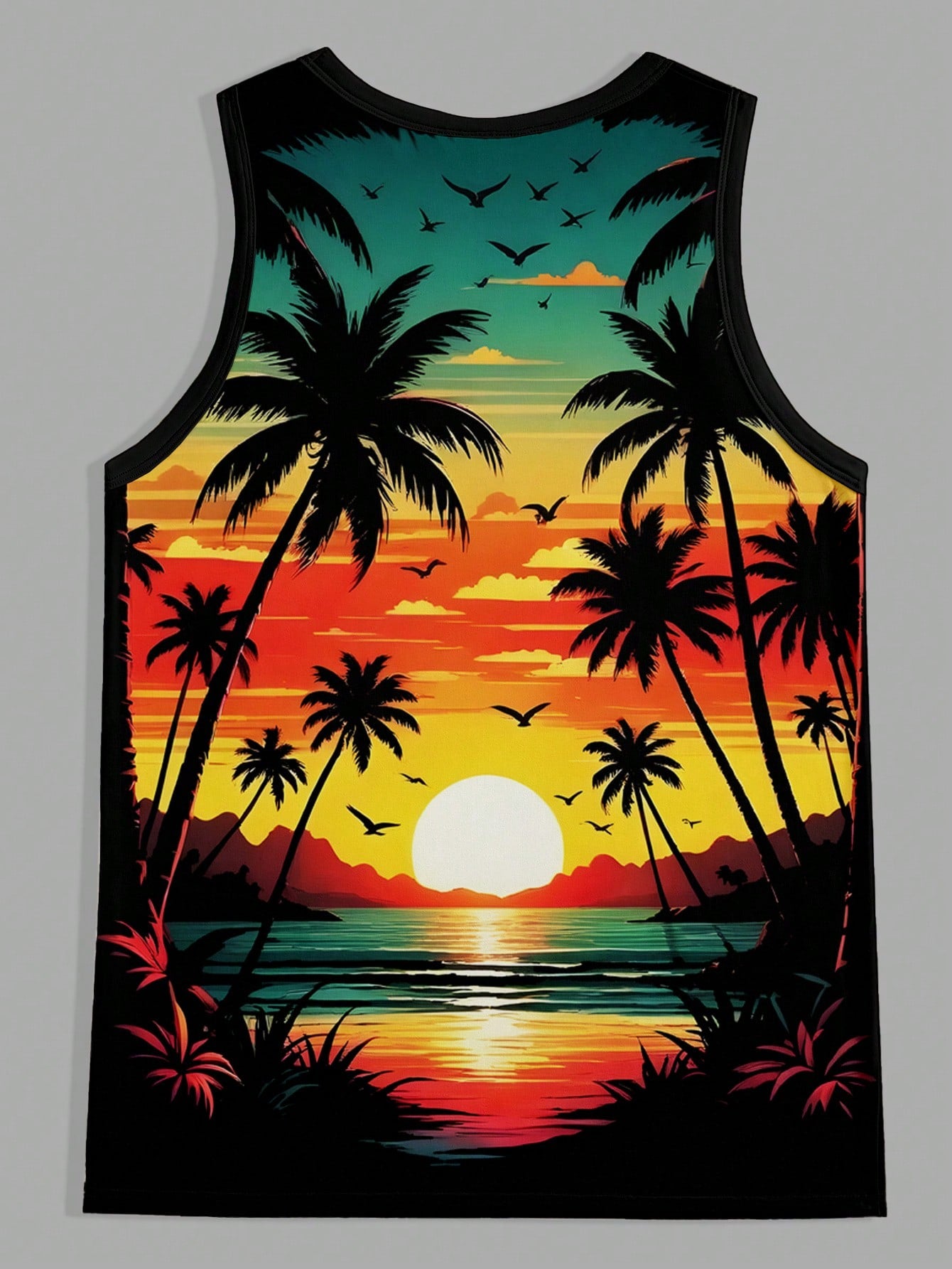 Manfinity RSRT Men Tropical Print Tank Top For Summer