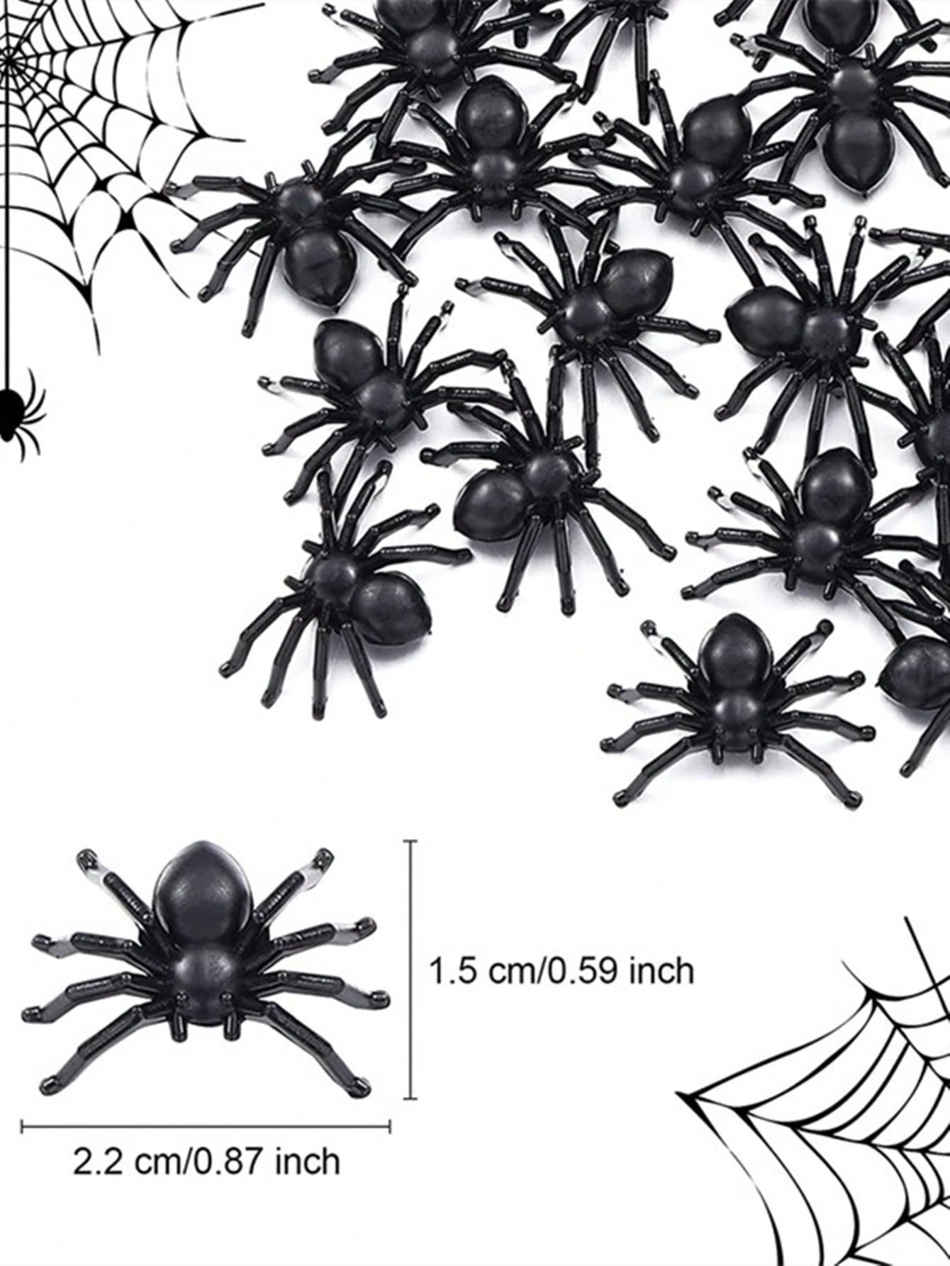 100/200pcs Realistic Spider Halloween Decoration, Plastic Mini Spider Black Realistic Scary Spider Prank Halloween Haunted House Decorations For Halloween Parties Fool's Day Theme Party Fall Autumn