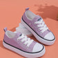 Comfortable Lace-Up Children's Canvas Shoes, Flat And Non-Slip Girls' Student Shoes