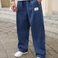 Manfinity Homme Plus Size Men's Casual Pants With Front Tie And Pockets, Everyday Wear