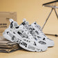 Men Letter Graphic Lace-Up Front Chunky Sneakers, Sport Outdoor Sneakers