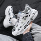 Men Letter Graphic Lace-Up Front Chunky Sneakers, Sport Outdoor Sneakers