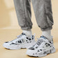 Men Letter Graphic Lace-Up Front Chunky Sneakers, Sport Outdoor Sneakers