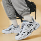 Men Letter Graphic Lace-Up Front Chunky Sneakers, Sport Outdoor Sneakers