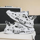 Men Letter Graphic Lace-Up Front Chunky Sneakers, Sport Outdoor Sneakers