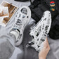 Men Letter Graphic Lace-Up Front Chunky Sneakers, Sport Outdoor Sneakers