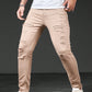 Manfinity LEGND Men Cotton Ripped Frayed Skinny Jeans Slim Fit Long Jean Cargo Plain All White Office Casual Husband