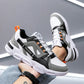 Men High-Top Chunky Sneakers With Letter Patch, Campus Walking Skateboard Sports Casual Shoes