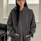 Dazy-Less Kangaroo Pocket Drop Shoulder Drawstring Hoodie