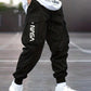 Men's Letter Print Cargo Pants With Multiple Pockets