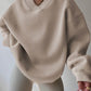 INAWLY Women's Casual Solid Color Drop Shoulder Loose Sweatshirt, Autumn/Winter