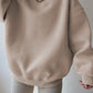 Essnce Women's Solid Color Oversized Drop Shoulder Sweatshirt