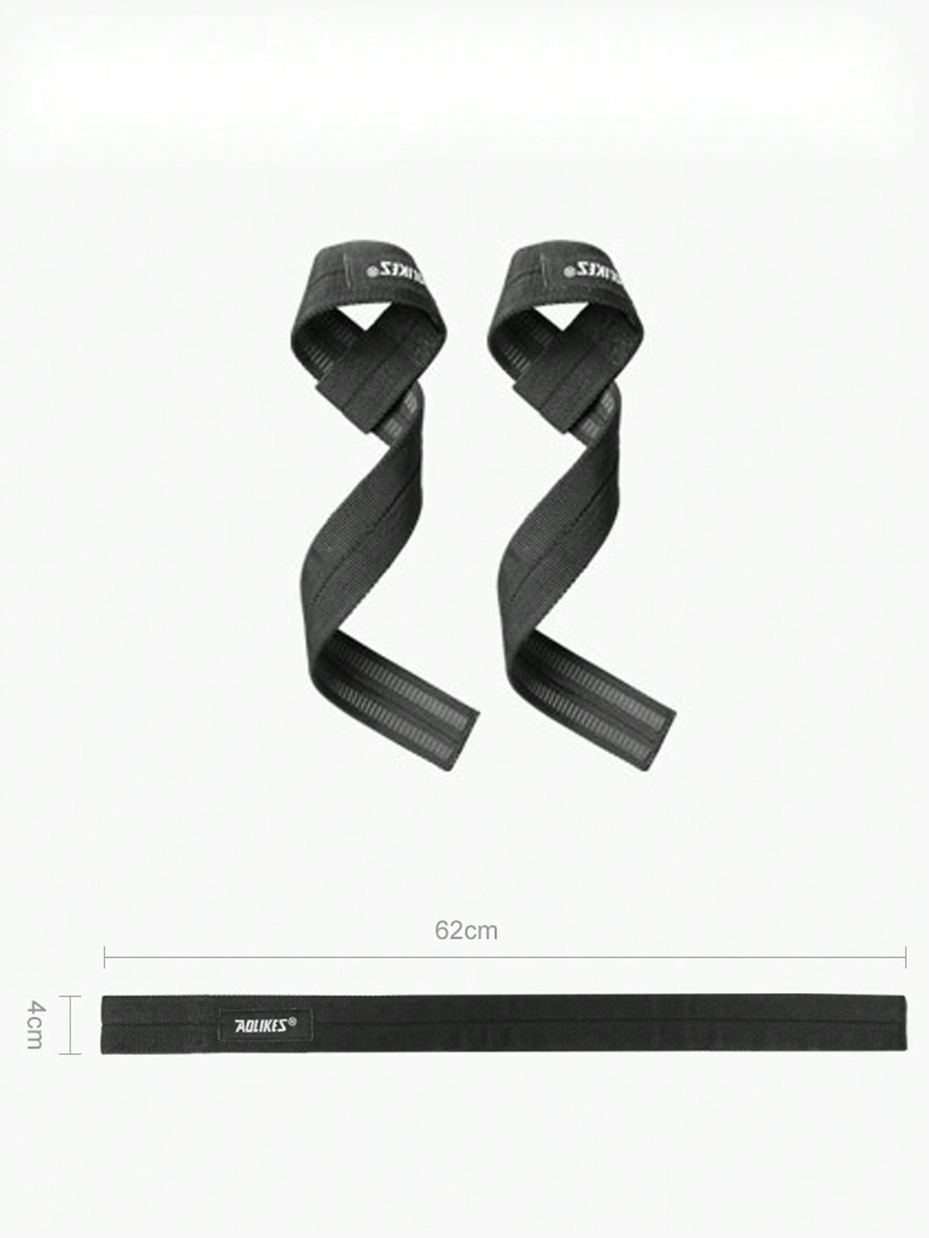 1pair Black Nylon Pull-Up Assist Band With Wrist Strap For Crossfit Training