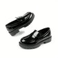 Girls Loafers Chunky Platform Penny Loafers School Uniform Slip On Dress Shoes Round Toe Comfortable