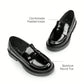 Girls Loafers Chunky Platform Penny Loafers School Uniform Slip On Dress Shoes Round Toe Comfortable