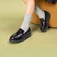 Girls Loafers Chunky Platform Penny Loafers School Uniform Slip On Dress Shoes Round Toe Comfortable