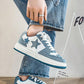 New Arrivals Thick-Soled Breathable Canvas Sneakers, Stars Pattern Casual Shoes