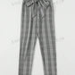 Clasi Paperbag Waist Belted Plaid Pants