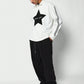 SUMWON Oversized Fit Zip Jacket With Front Star Graphic Print And Stripe On Sleeve