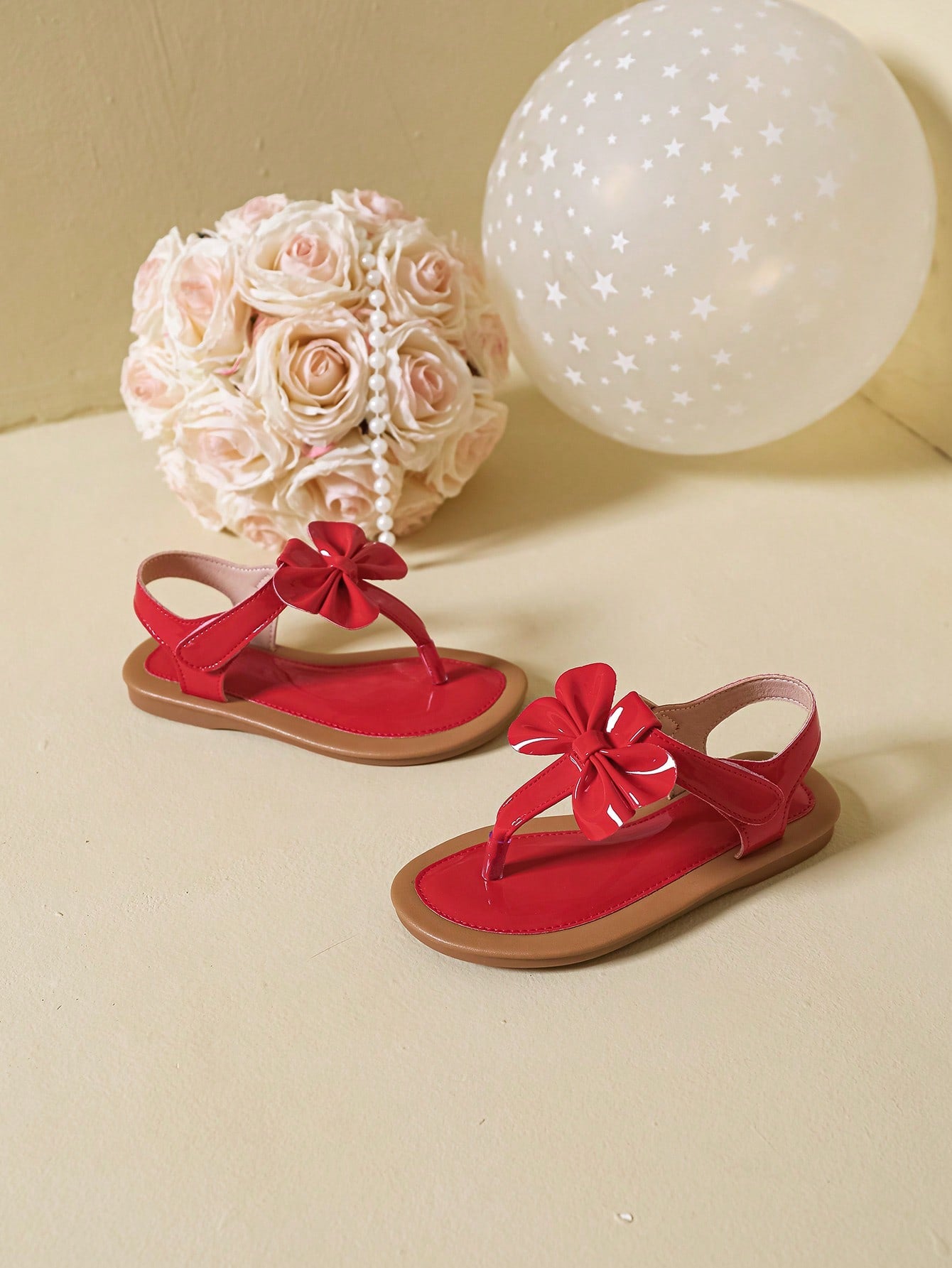 New Summer Style Flat Sandals With Bowknot And Toe Clip For Little Girls, Daily