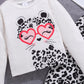 2pcs/Set Young Girl Cartoon Animal Print Long Sleeve T-Shirt And Pants Comfy Outfit