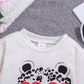 2pcs/Set Young Girl Cartoon Animal Print Long Sleeve T-Shirt And Pants Comfy Outfit