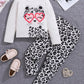 2pcs/Set Young Girl Cartoon Animal Print Long Sleeve T-Shirt And Pants Comfy Outfit