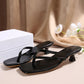 2024 New Summer Pointed Toe Thong Sandals Women, Kitten Heel Slip-On Comfy Casual Flip Flops