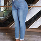 SXY Plus Size Stretch Denim Skinny Pants, Versatile