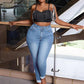 SXY Plus Size Stretch Denim Skinny Pants, Versatile