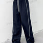 Women's Color Block Drawstring Waist Wide-Leg Loose Casual Pants