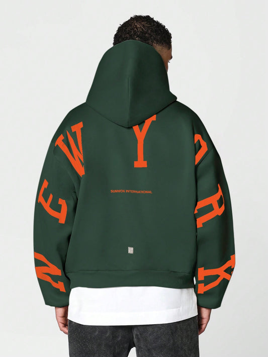 SUMWON Overhead Hoodie With Back New York Print