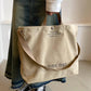 Retro Canvas Tote Bag, Trendy Letter Print Crossbody Bag, Casual Handbag For School Work Travel