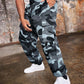 Manfinity Roughcore Plus Size Men's Camo Print Pocket Pants