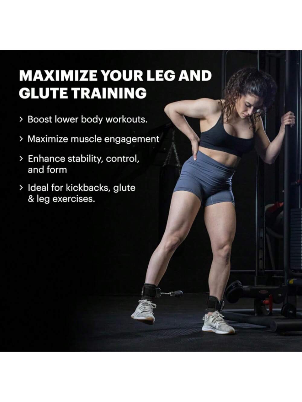 (1 Pair)Ankle Strap For Cable Machine - Fitness Ankle Straps-One Size Fit With Premium Padding, Glute Kickback Ankle Strap, Ankle Cable Straps For Workout, Booty Workout, Leg Extension, Hip Abductors