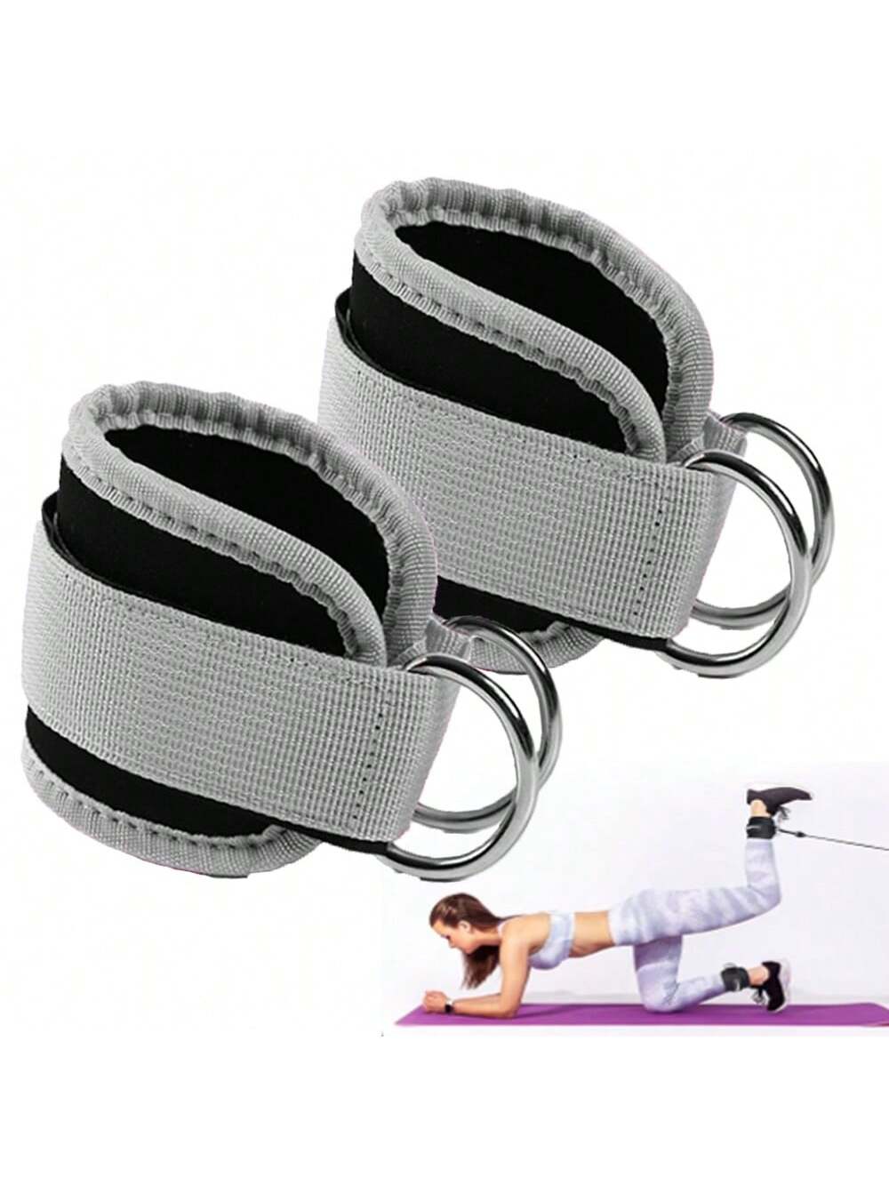 (1 Pair)Ankle Strap For Cable Machine - Fitness Ankle Straps-One Size Fit With Premium Padding, Glute Kickback Ankle Strap, Ankle Cable Straps For Workout, Booty Workout, Leg Extension, Hip Abductors